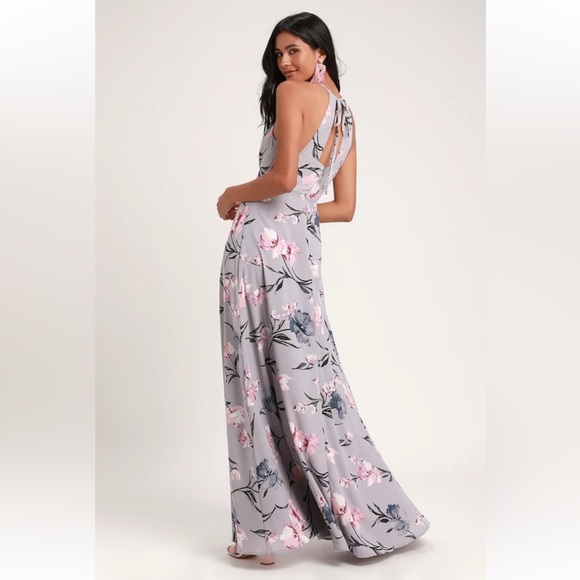 Lulus Antonella Dusty Lavender Floral Print Maxi Dress - Picture 1 of 14